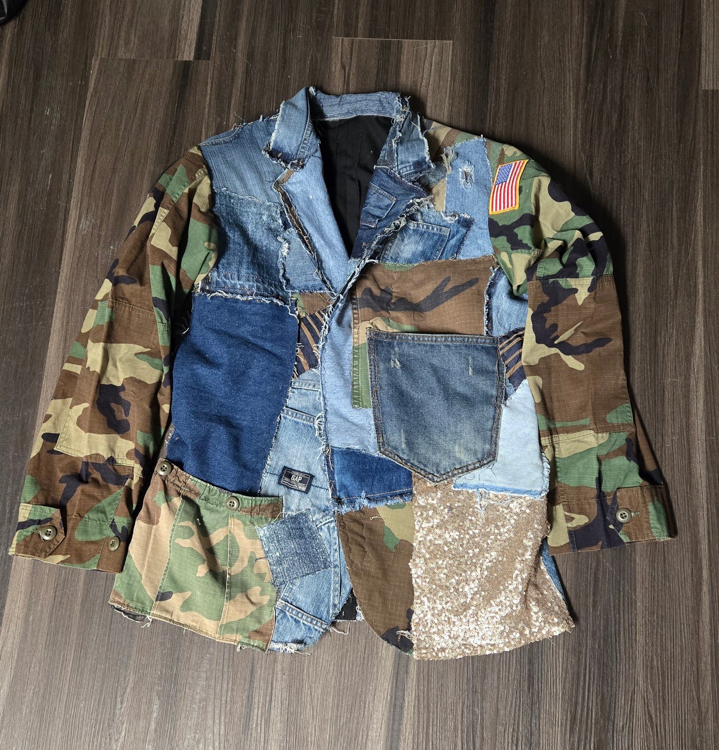 Denim Camo Patchwork Jacket