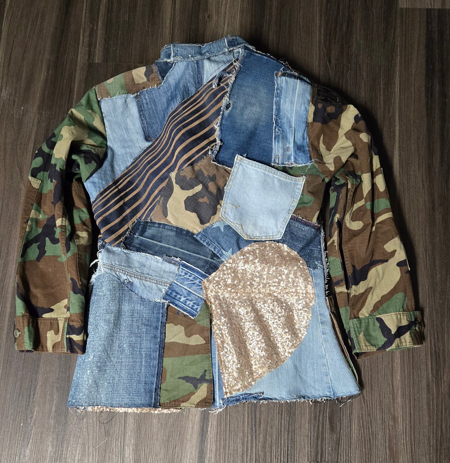 Denim Camo Patchwork Jacket