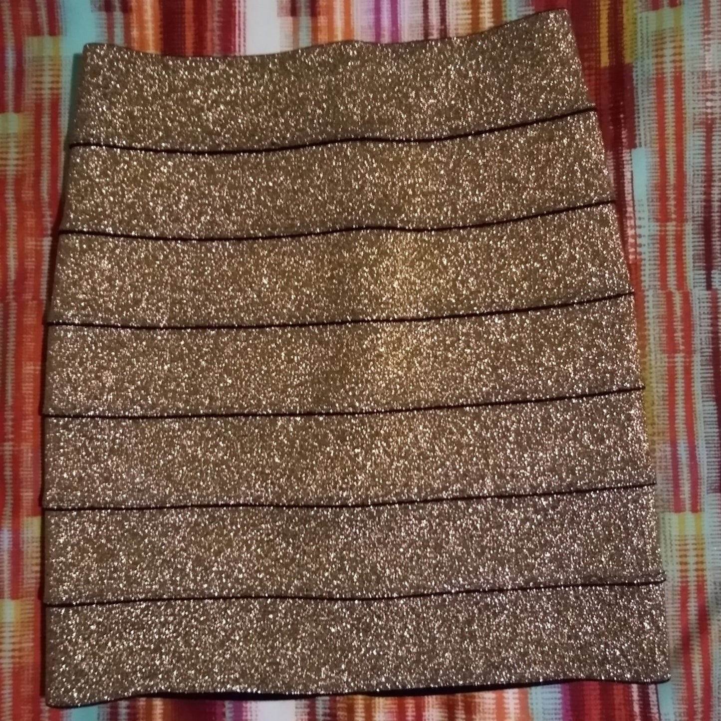 Stretch Metallic Mini Skirt